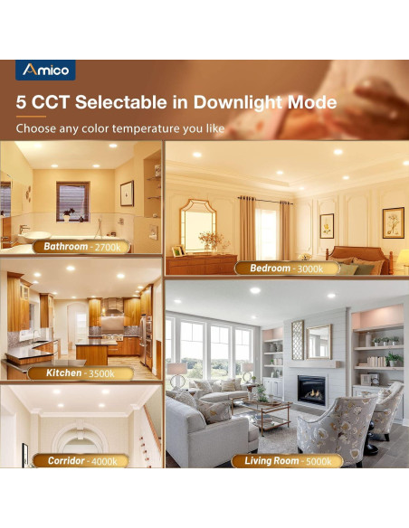 Amico Luz de Techo LED Empotrada 12W 1100LM 12 Piezas