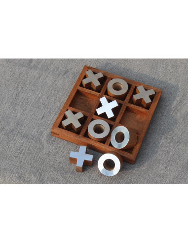 Juego de Tres en Raya de Madera T one | Diseño-1 | 15.88 cm