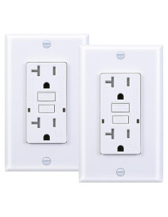 Enchufe GFCI 20A 3GRACE Blanco - 2 Paquete con LED