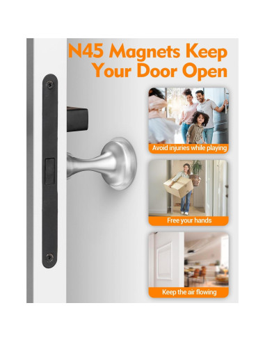 Topes de puerta magnéticos WINONLY, acero inoxidable, 2 unidades