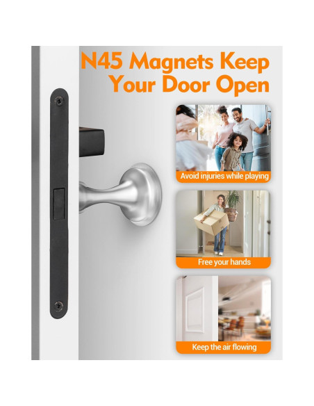 Topes de puerta magnéticos WINONLY, acero inoxidable, 2 unidades