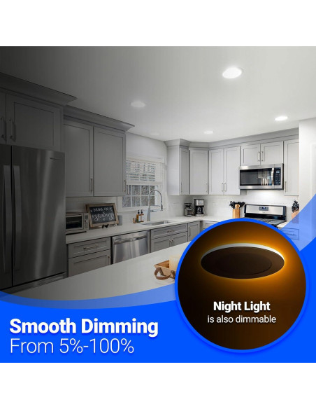 Luces empotradas LED 4" LISTOCASA, 9W, paquete de 12