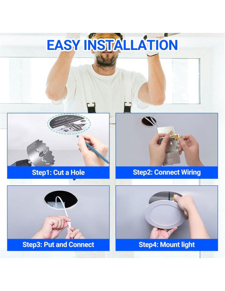 Luces empotradas LED 4" LISTOCASA, 9W, paquete de 12