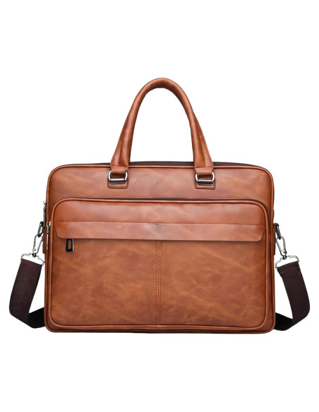 Bolsa de Laptop JINGTIANCD Caqui 16.1" Cuero Premium