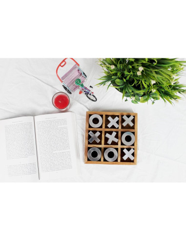 Juego de Tres en Raya de Madera T one | Diseño-1 | 15.88 cm