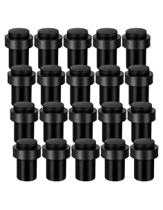 Chumia Tope de Puerta Cilíndrico Acero Inoxidable 20 Pcs Negro