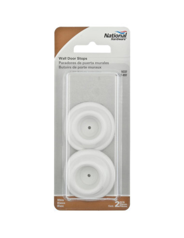 Paradas de Puerta de Pared Hardware Nacional N215-897, 2 Piezas