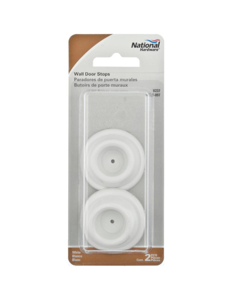 Paradas de Puerta de Pared Hardware Nacional N215-897, 2 Piezas