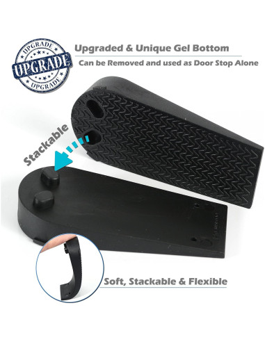 Juego de 4 Tapones de Puerta Newkiton Antideslizantes Negro