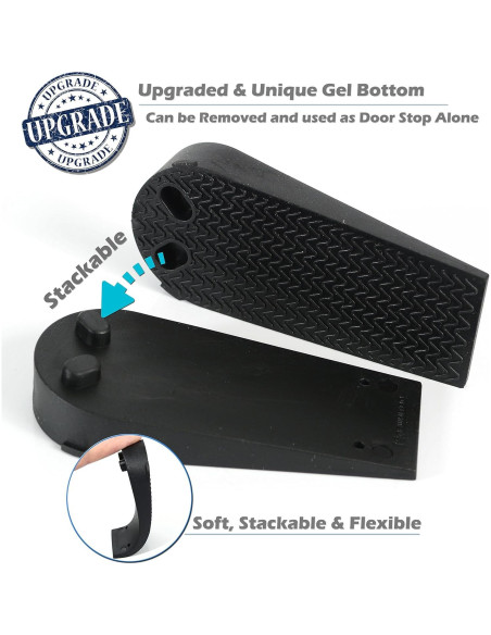 Juego de 4 Tapones de Puerta Newkiton Antideslizantes Negro