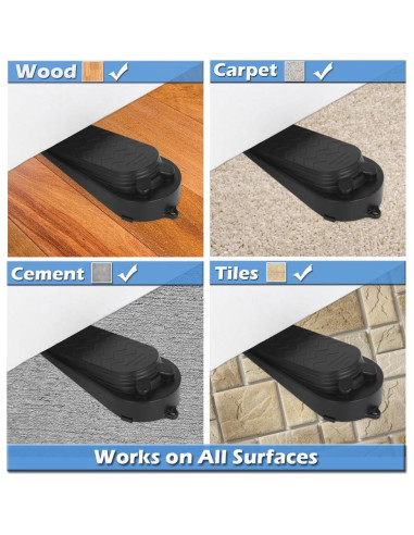 Juego de 4 Tapones de Puerta Newkiton Antideslizantes Negro