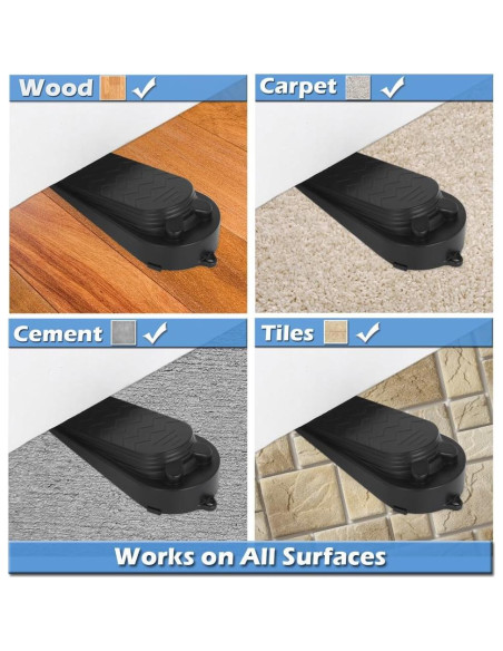 Juego de 4 Tapones de Puerta Newkiton Antideslizantes Negro