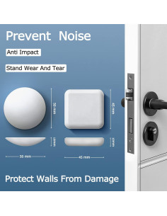 Topes de Puerta XoYoZo Silicona 4.5cm Redondo Blanco 2