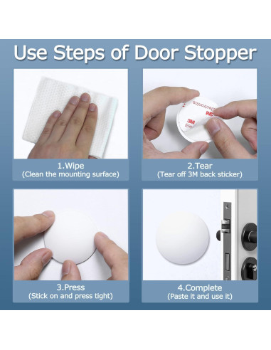 Topes de Puerta XoYoZo Silicona 4.5cm Redondo Blanco