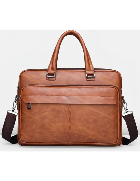 Bolsa de Laptop JINGTIANCD Caqui 16.1" Cuero Premium