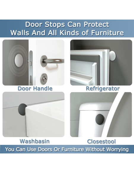 Topes de Puerta XoYoZo Silicona 4.5cm Redondo Blanco