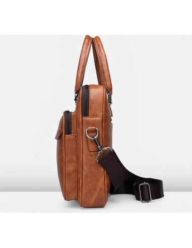 Bolsa de Laptop JINGTIANCD Caqui 16.1" Cuero Premium