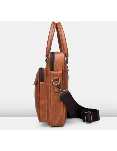 Bolsa de Laptop JINGTIANCD Caqui 16.1" Cuero Premium