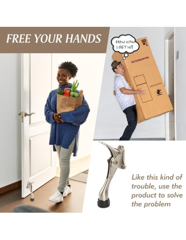 Tope de puerta de patada KXIPB - 2 unidades aluminio plata