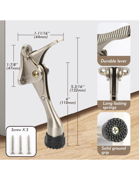 Tope de puerta de patada KXIPB - 2 unidades aluminio plata Tope de puerta de patada KXIPB - 2 unidades aluminio plata