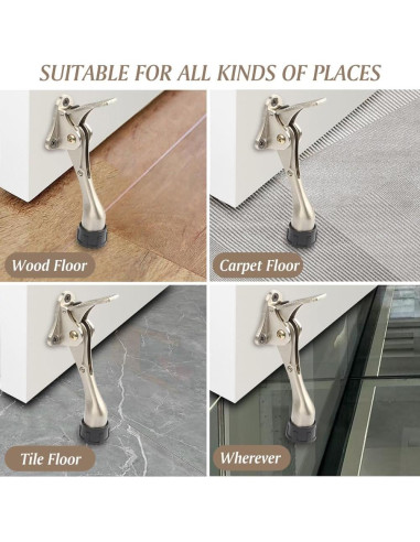 Tope de puerta de patada KXIPB - 2 unidades aluminio plata