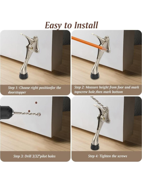 Tope de puerta de patada KXIPB - 2 unidades aluminio plata Tope de puerta de patada KXIPB - 2 unidades aluminio plata