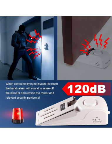 Alarma de Puerta KERUI con Cerradura Portátil 120 dB