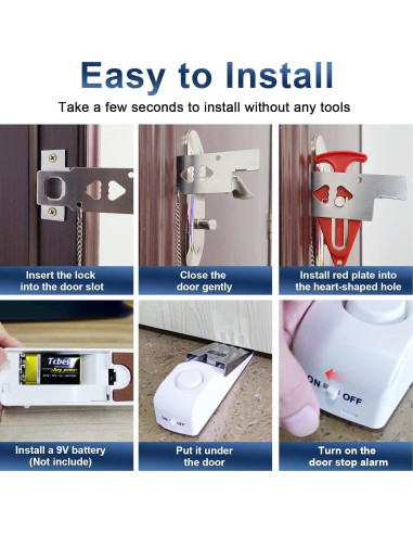 Alarma de Puerta KERUI con Cerradura Portátil 120 dB