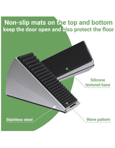 Tope de puerta alto MAOBUYOU - Acero inoxidable, Plata 2