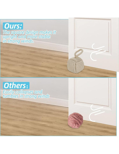 Tope de Puerta Acrux7 2 Piezas Cuadrado Yute 14x14 cm