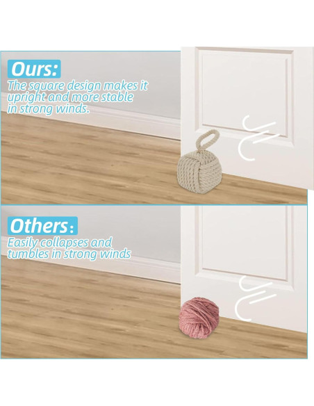 Tope de Puerta Acrux7 2 Piezas Cuadrado Yute 14x14 cm