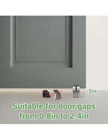 Tope de puerta alto MAOBUYOU - Acero inoxidable, Plata