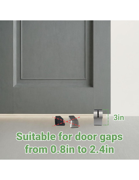 Tope de puerta alto MAOBUYOU - Acero inoxidable, Plata