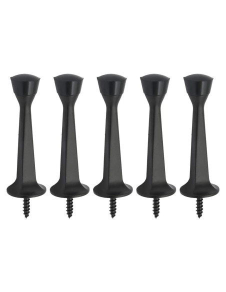 Tope de puerta QCAA de alta resistencia negro mate - Paquete de 5