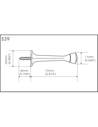 Tope de puerta QCAA de alta resistencia negro mate - Paquete de 5