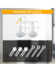 Tope de puerta ajustable TOPTAKE acero inoxidable 304 blanco 2