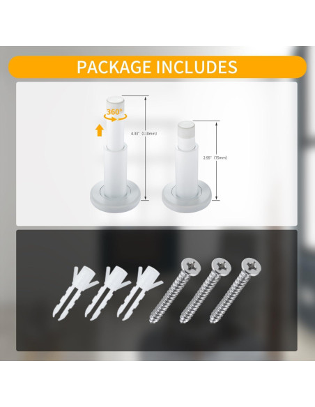 Tope de puerta ajustable TOPTAKE acero inoxidable 304 blanco