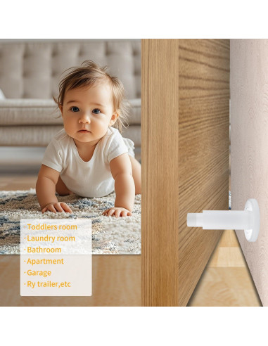 Tope de puerta ajustable TOPTAKE acero inoxidable 304 blanco