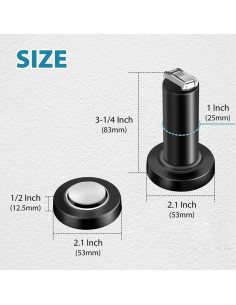 Tope de puerta magnético Gudui, acero inoxidable negro, 5.3 cm 2