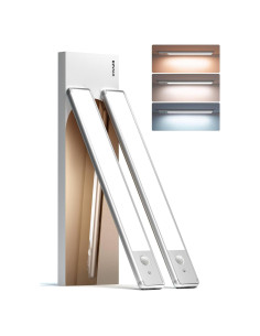 EZVALO Luces Bajo Gabinete LED Recargables 30cm 2 Paquete Plata