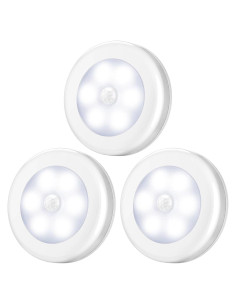 Luz de Sensor de Movimiento AMIR LED 3.15" Blanca - Paquete de 3