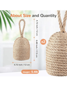 2 Tapones Decorativos para Puertas Jingmore Yute 2.45 kg 2