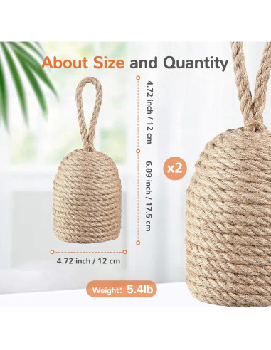 2 Tapones Decorativos para Puertas Jingmore Yute 2.45 kg