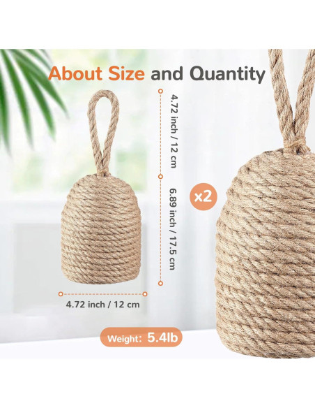2 Tapones Decorativos para Puertas Jingmore Yute 2.45 kg