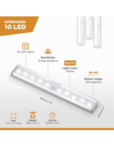 Luces LED con Sensor de Movimiento VYANLIGHT - Paquete de 3 2