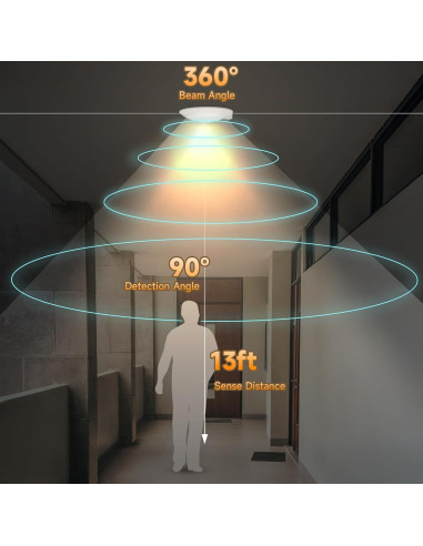 Luz de Techo LED ECOELER con Sensor de Movimiento 16W 1000Lm