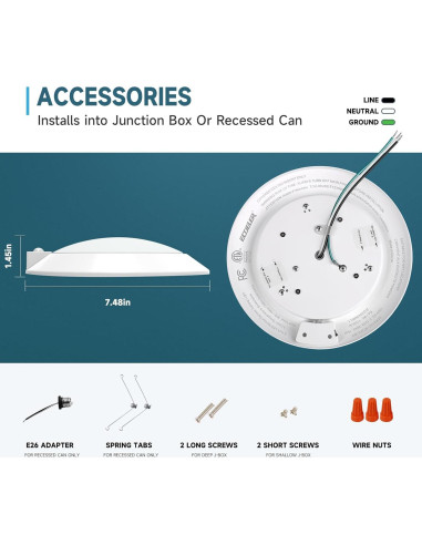 Luz de Techo LED ECOELER con Sensor de Movimiento 16W 1000Lm