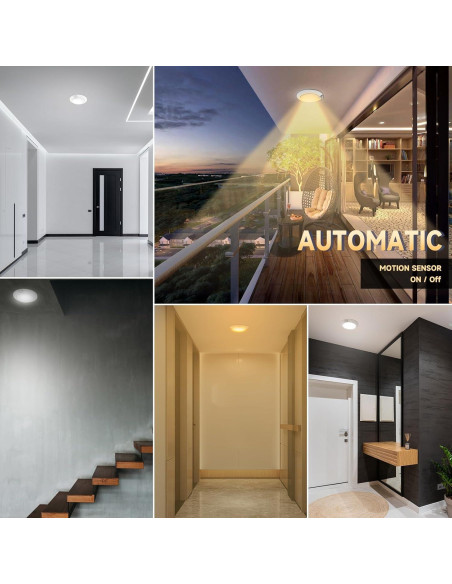 Luz de Techo LED ECOELER con Sensor de Movimiento 16W 1000Lm