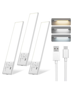 FBY Luz LED Bajo Gabinete 20cm Recargable USB con Sensor