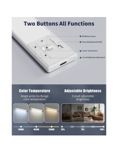 FBY Luz LED Bajo Gabinete 20cm Recargable USB con Sensor 2